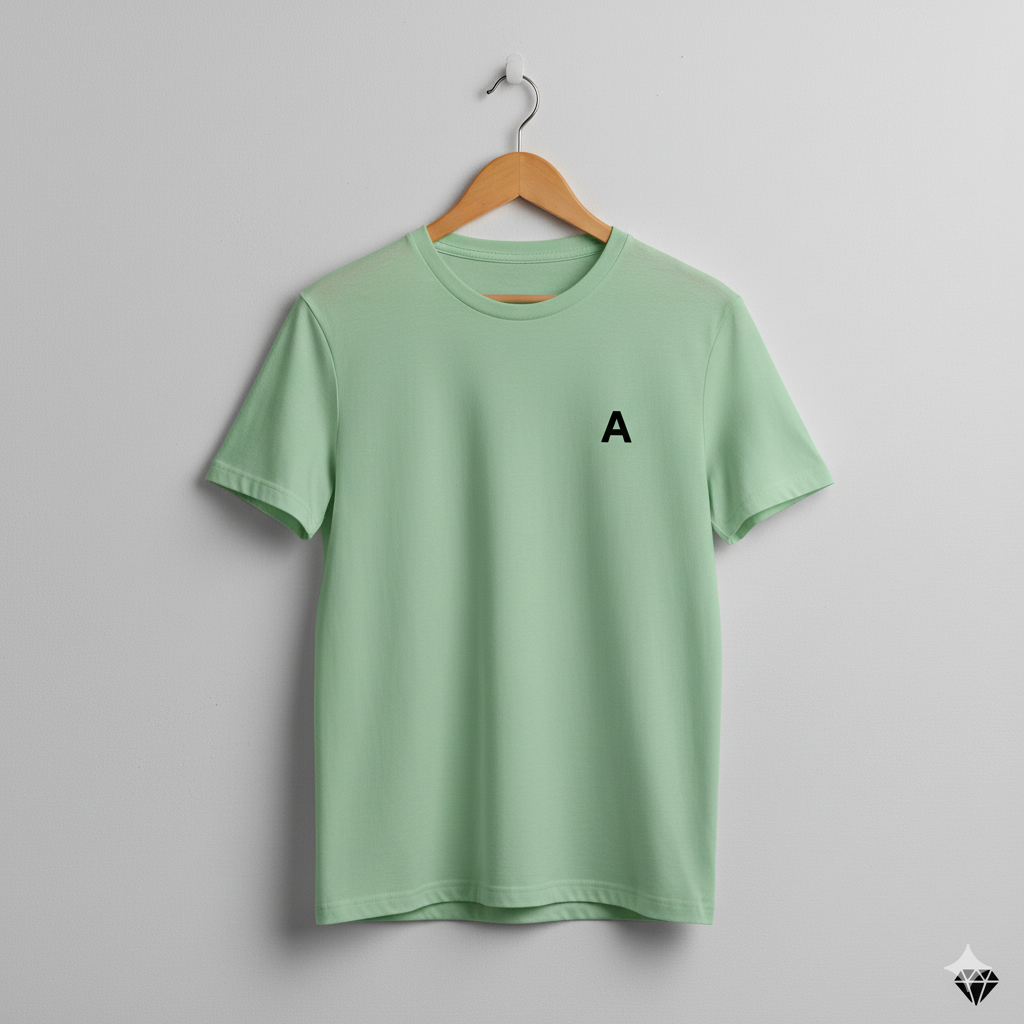 Light Green Regular Fit Plain Tshirts