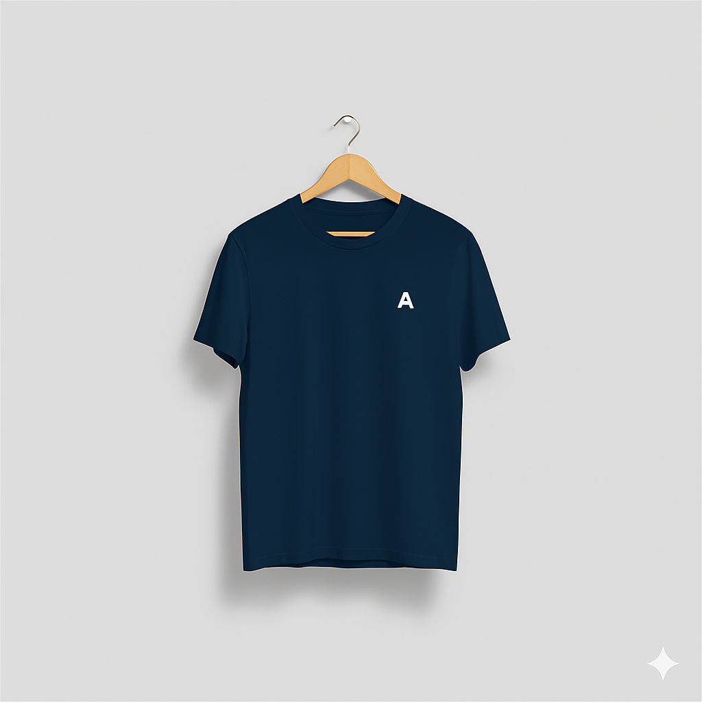 Dark Blue Regular Fit Plain Tshirts