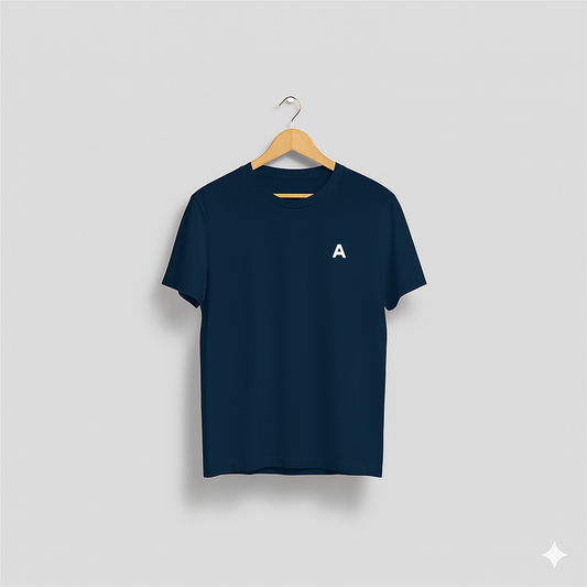 Dark Blue Regular Fit Plain Tshirts