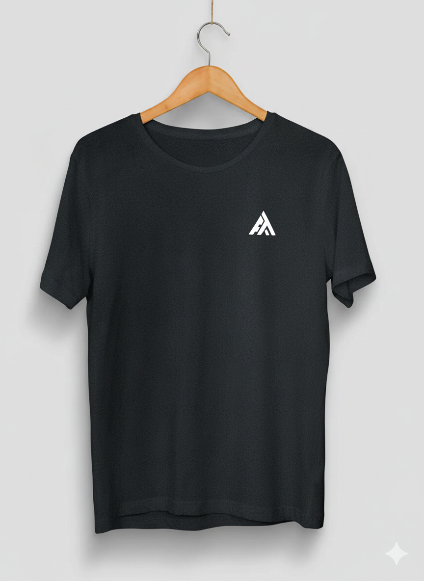 Black Regular Fit Plain Tshirts