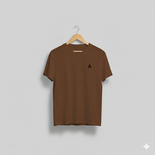 Chocolate Brown Regular Fit Plain Tshirts